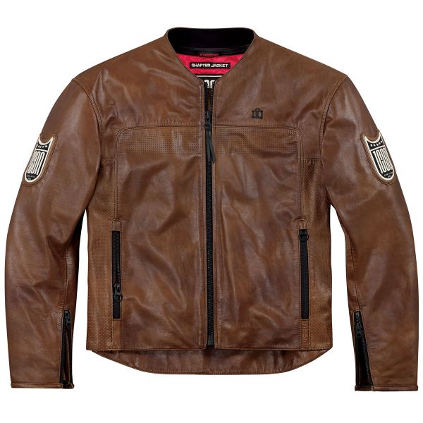 Cazadora moto ICON Chapter Brown