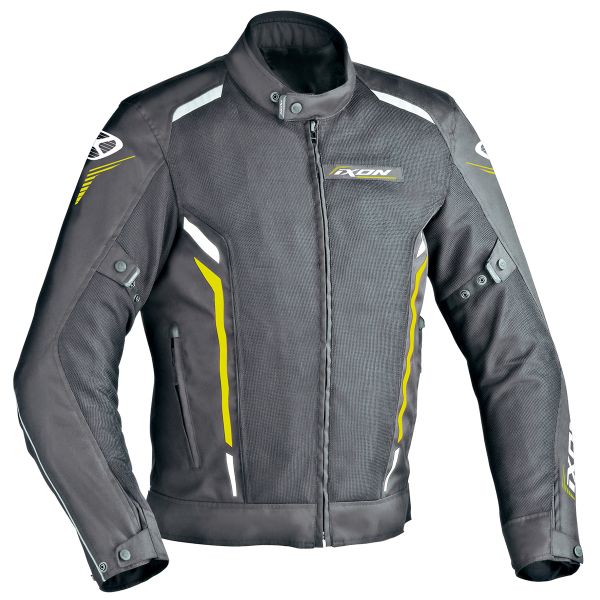 Cazadora moto Ixon Cooler Negro Blanco Amarillo Brillante
