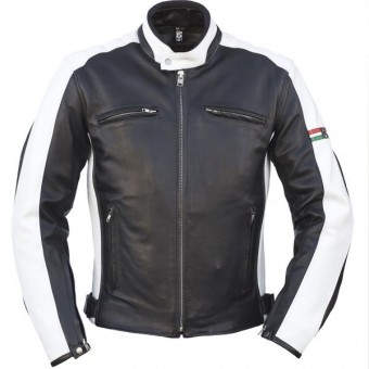 Cazadora moto Helstons Corse Italia Negro Blanco