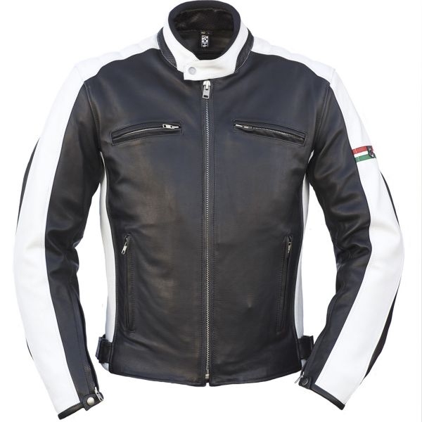 Cazadora moto Helstons Corse Italia Negro Blanco