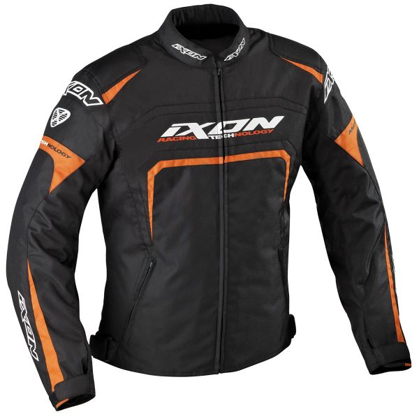 Cazadora moto Ixon Eager Negro Blanco Naranja