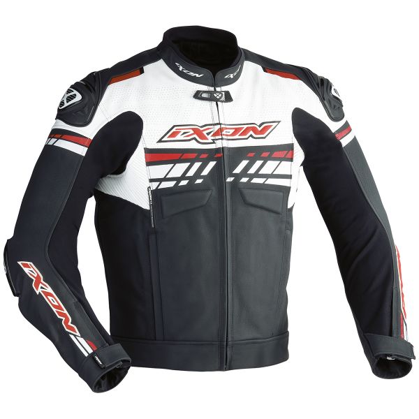 Cazadora moto Ixon Exocet Noir Blanc Rouge