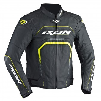 Cazadora moto Ixon Fighter Black White Yellow