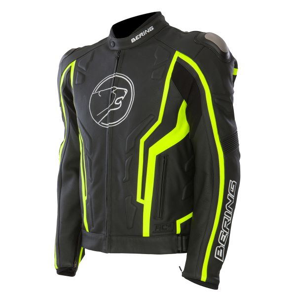 Cazadora moto Bering Flash Negro Amarillo Fluo