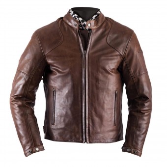 Cazadora moto Helstons Heat Leather Antik Brown