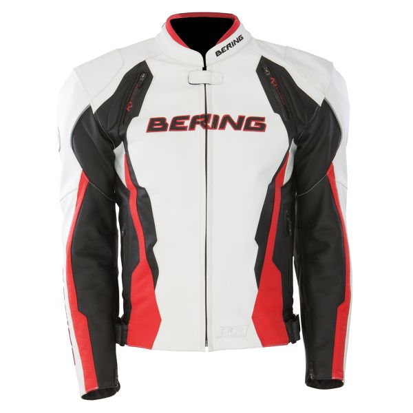 Cazadora moto Bering Kingston Negro Blanco Rojo
