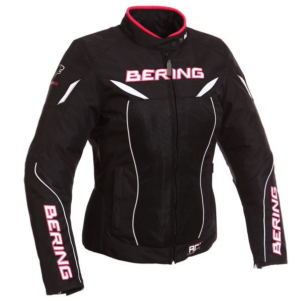Cazadora moto Bering Lady Kwerk Negro Blanco Fucsia