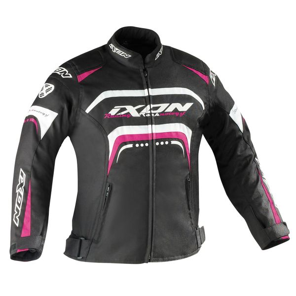 Cazadora moto Ixon Lover Kid Negro Blanco Fuchsia