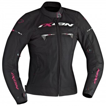Cazadora moto Ixon Pitrace Lady Black White Fuchsia