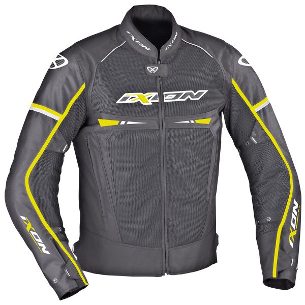 Cazadora moto Ixon Pitrace Nero Bianco Giallo Vivo