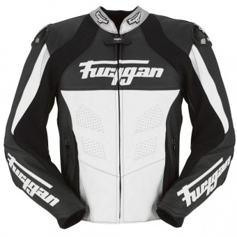 Cazadora moto Furygan Race Negro Blanco Plata