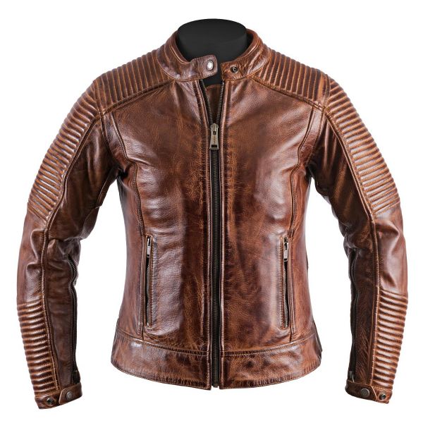 Cazadora moto Helstons Razzia Leather Rag Camel
