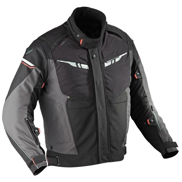 Cazadora moto Ixon Sirrus HP Gris Negro Rojo