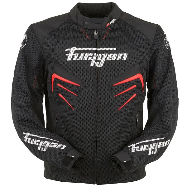 Cazadora moto Furygan Skull Vented Negro Rojo Blanco