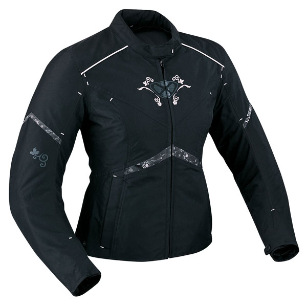 Cazadora moto Ixon Diva Star Negro Blanco