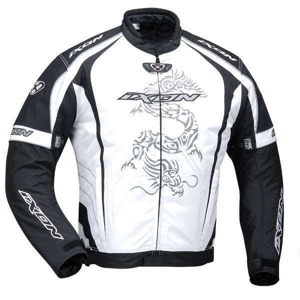 Cazadora moto Ixon Dragon Blanco Negro