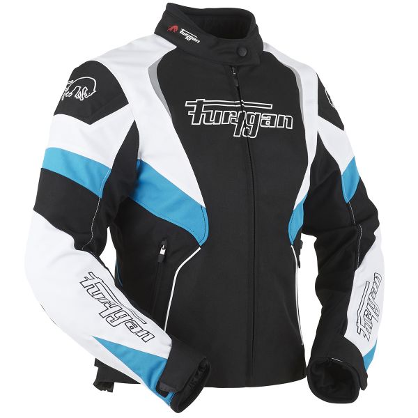 Cazadora moto Furygan Xenia Black White Turquoise