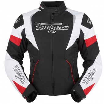 Cazadora moto Furygan Xenia Negro Blanco Rojo