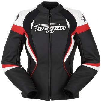 Cazadora moto Furygan Xenia Racing Lady Negro Blanco Rojo