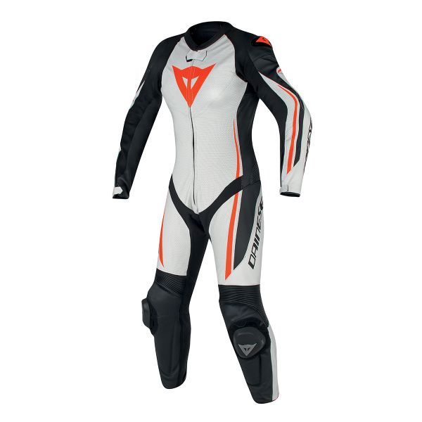 Mono Moto Cuero Dainese Assen 1PC Perf Lady White Black Red Fluo