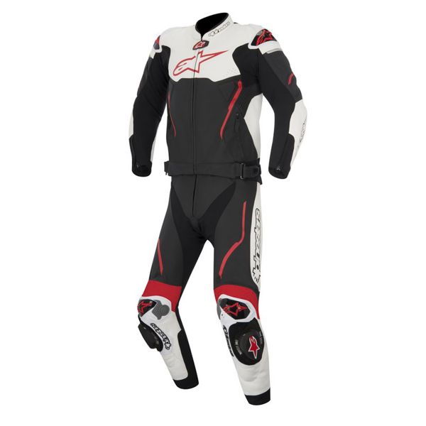 Mono Moto Cuero Alpinestars Atem Suit 2PC Black White Red