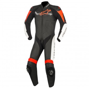 Mono Moto Cuero Alpinestars Challenger V2 Black White Red Fluo
