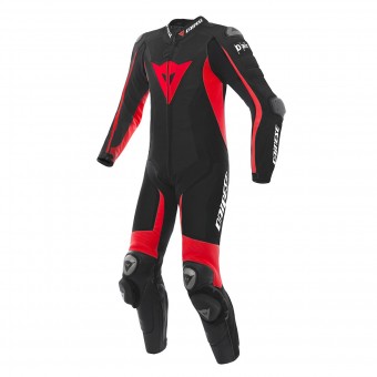 Mono Moto Cuero Dainese D-Air Racing Misano Black Fluo Red