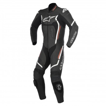 Mono Moto Cuero Alpinestars Motegi V2 Black White Red Fluo