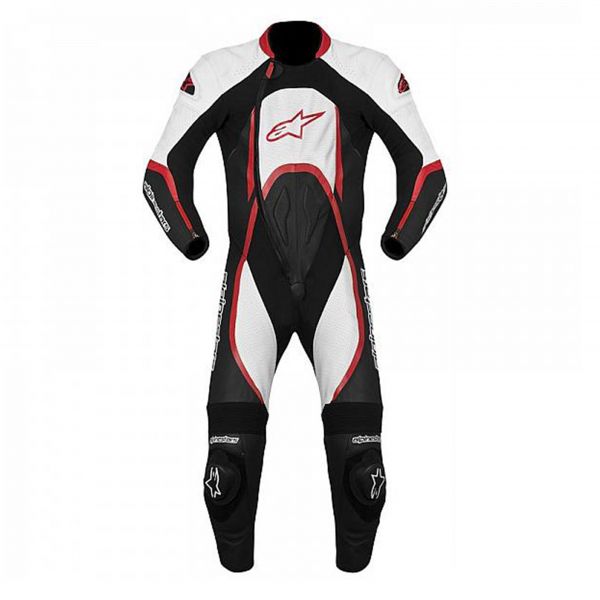 Mono Moto Cuero Alpinestars Orbiter Negro Blanco Rojo