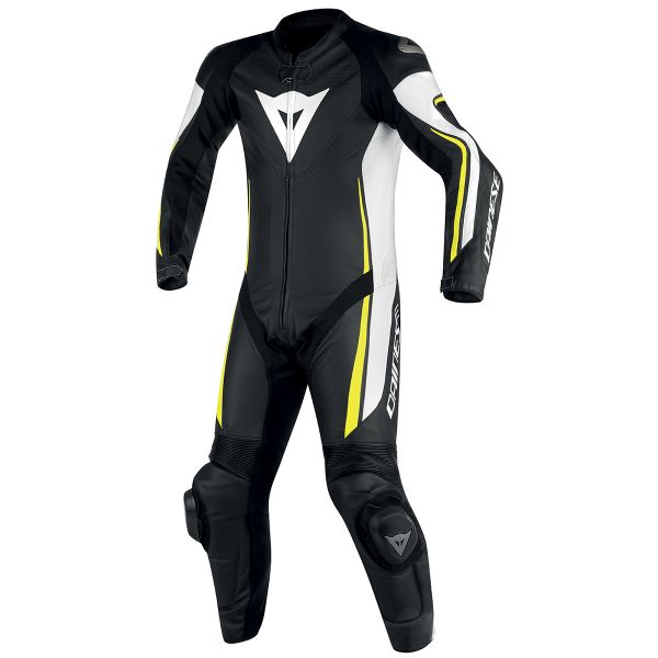 Mono Moto Cuero Dainese Assen 1PC Perf Black White Yellow Fluo