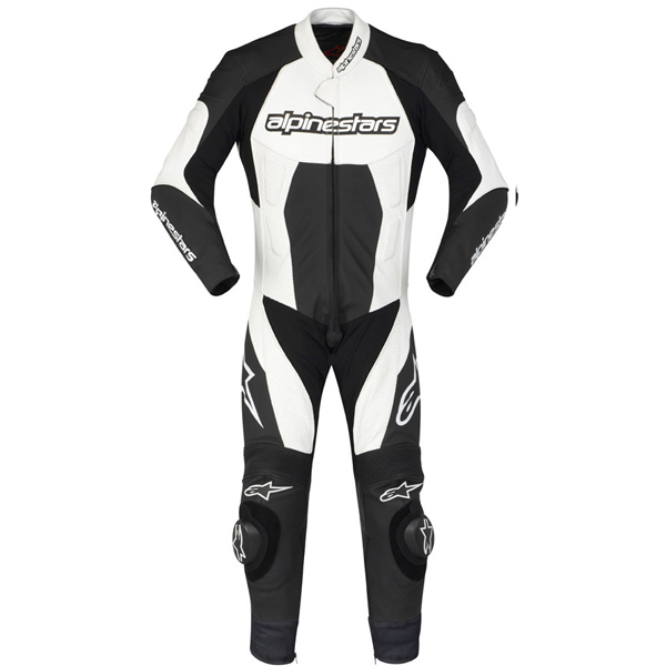Mono Moto Cuero Alpinestars Carver Negro Blanco