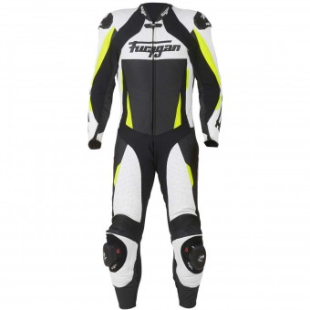 Mono Moto Cuero Furygan Full Apex White Yellow Fluo Black