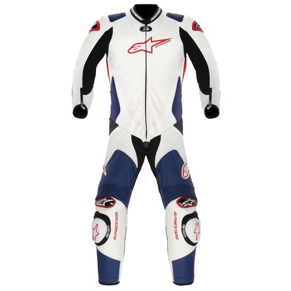 Mono Moto Cuero Alpinestars GP Pro Blanco Azul Rojo
