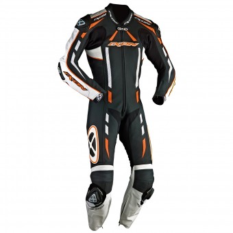 Mono Moto Cuero Ixon Pulsar Air Negro Blanco Anaranjado Brillante