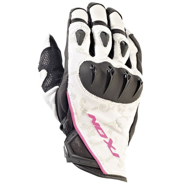 Guantes moto Ixon RS Tatoo VX HP Negro Blanco Rosa