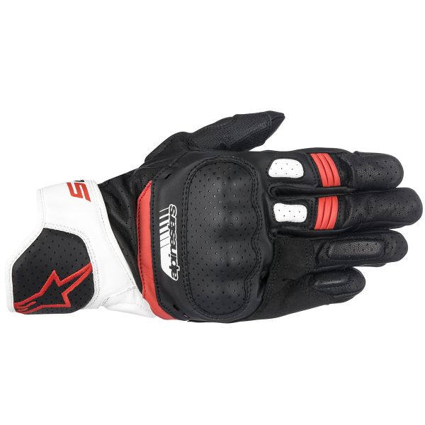 Guantes moto Alpinestars SP-5 Negro Blanco Rojo Guantes moto Alpinestars SP-5 Negro Blanco Rojo