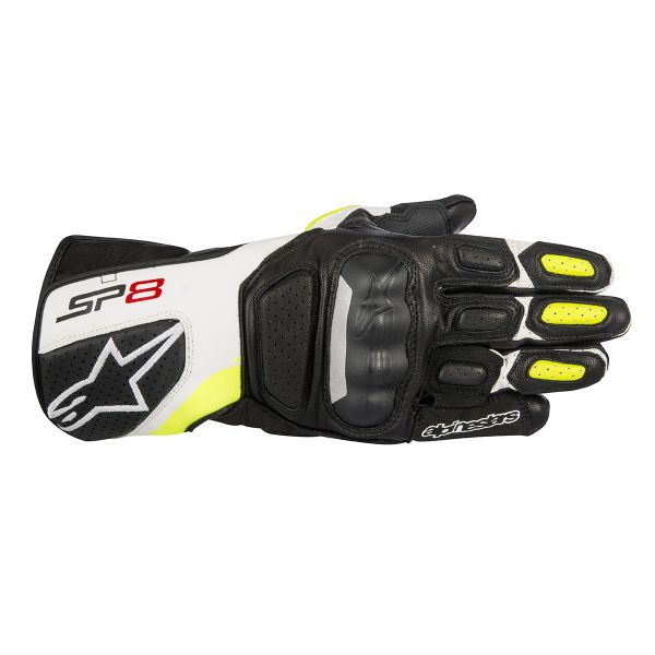 Guantes moto Alpinestars SP-8 V2 Black White Yellow Fluo