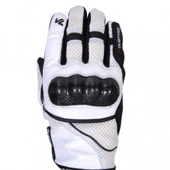 Guantes moto V'Quattro Spider Evo Negro Blanco