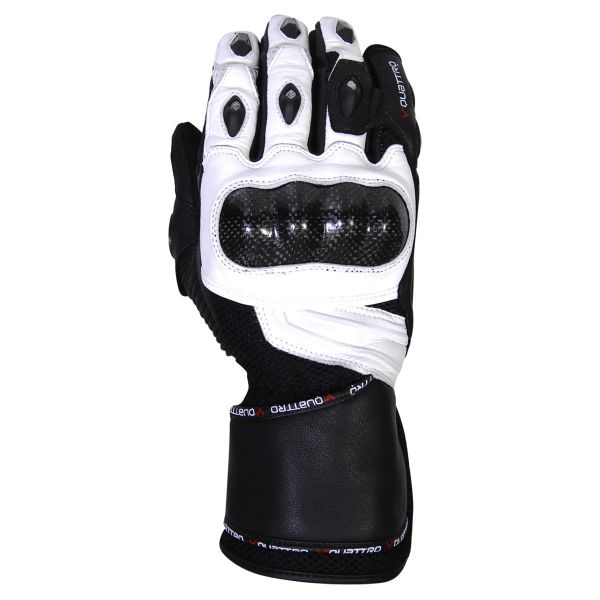 Guantes moto V'Quattro Bandit Negro Blanco