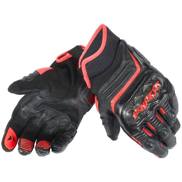 Guantes moto Dainese Carbon D1 Short Black Red Fluo Guantes moto Dainese Carbon D1 Short Black Red Fluo