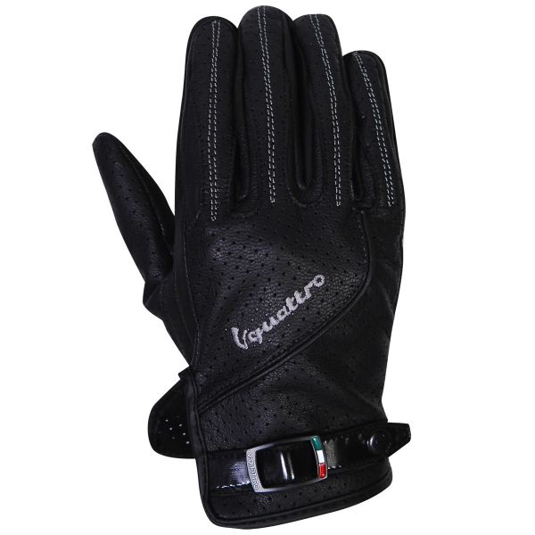 Guantes moto V'Quattro Lila Negro