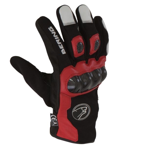 Guantes moto Bering Match Negro Rojo Blanco