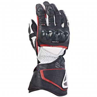 Guantes moto Ixon Rs Circuit Hp Negro Blanco Rojo