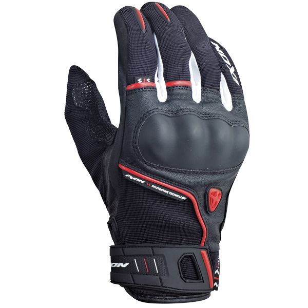 Guantes moto Ixon RS Grip HP Negro Blanco Rojo
