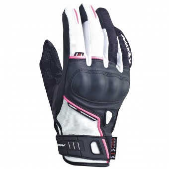Guantes moto Ixon RS Grip Lady HP Negro Blanco Fushia