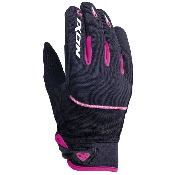 Guantes moto Ixon RS Lift Lady HP Negro Blanco Fushia