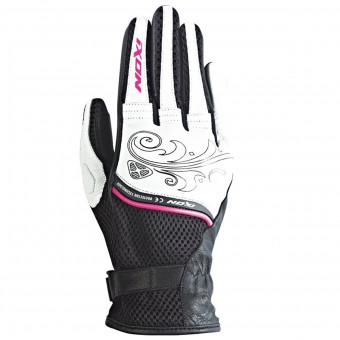 Guantes moto Ixon RS Shine Black White Fuchsia