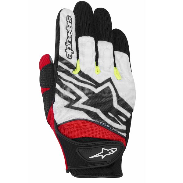 Guantes moto Alpinestars Spartan Blanco Amarillo Rojo