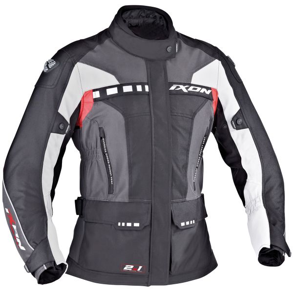 Chaquetas moto Ixon Corsica Lady Negro Gris Rojo
