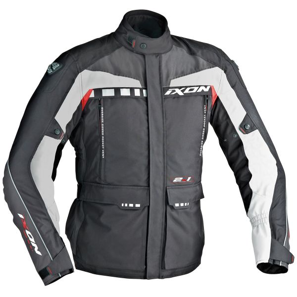 Chaquetas moto Ixon Corsica Negro Gris Rojo